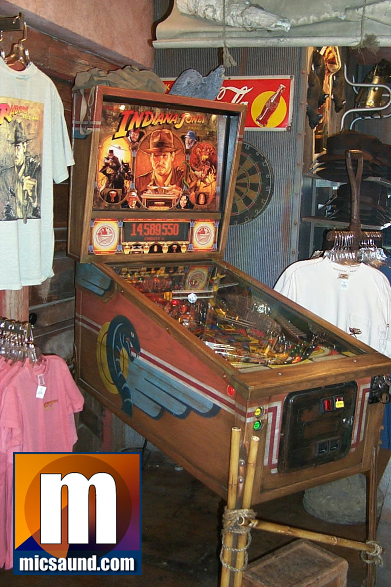 Disneyland Indiana Jones pinball machine in the gift shop