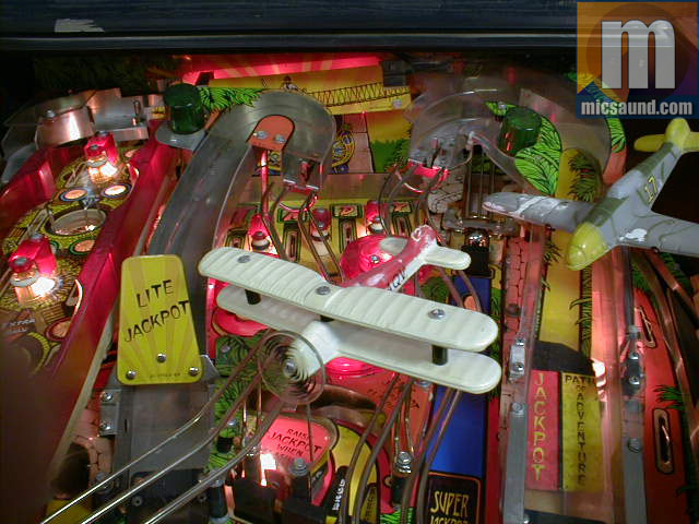 Indiana Jones pinball with the Lost Plastic installed and back-lit