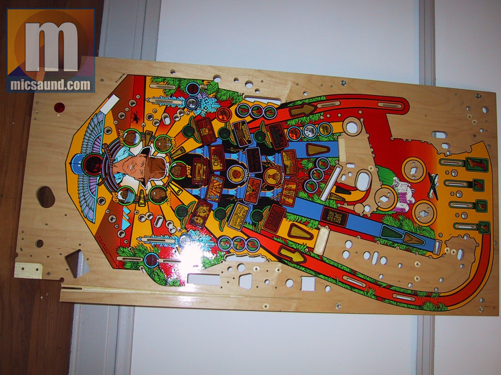 Large photo of the Indiana Jones playfield without gadgets installed